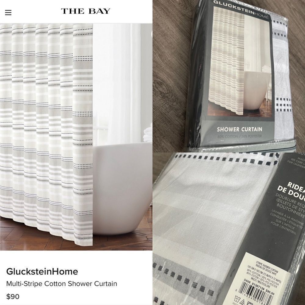 GlucksteinHome
Multi-Stripe Cotton Shower Curtain